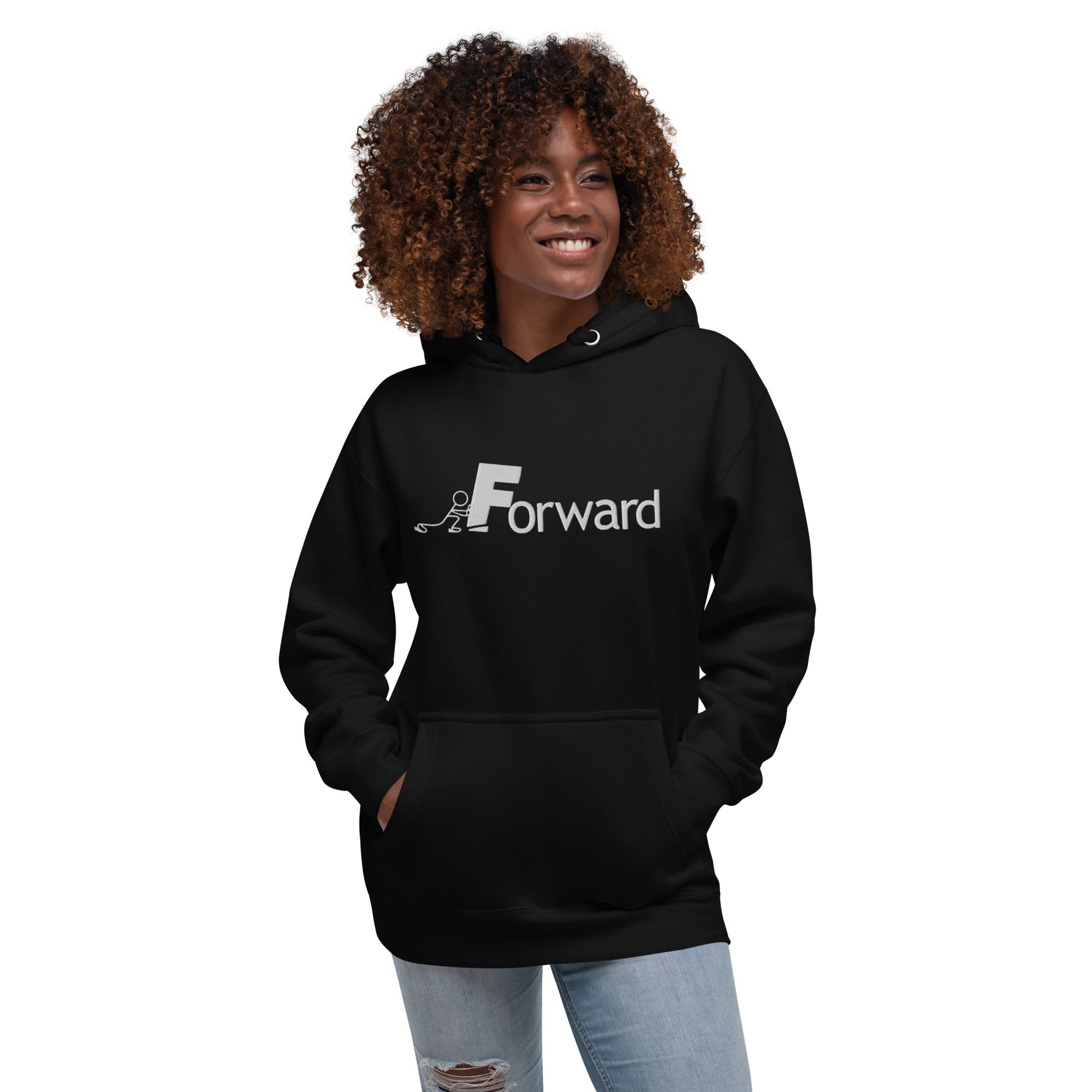 Embroidered Push Forward Logo Unisex Hoodie