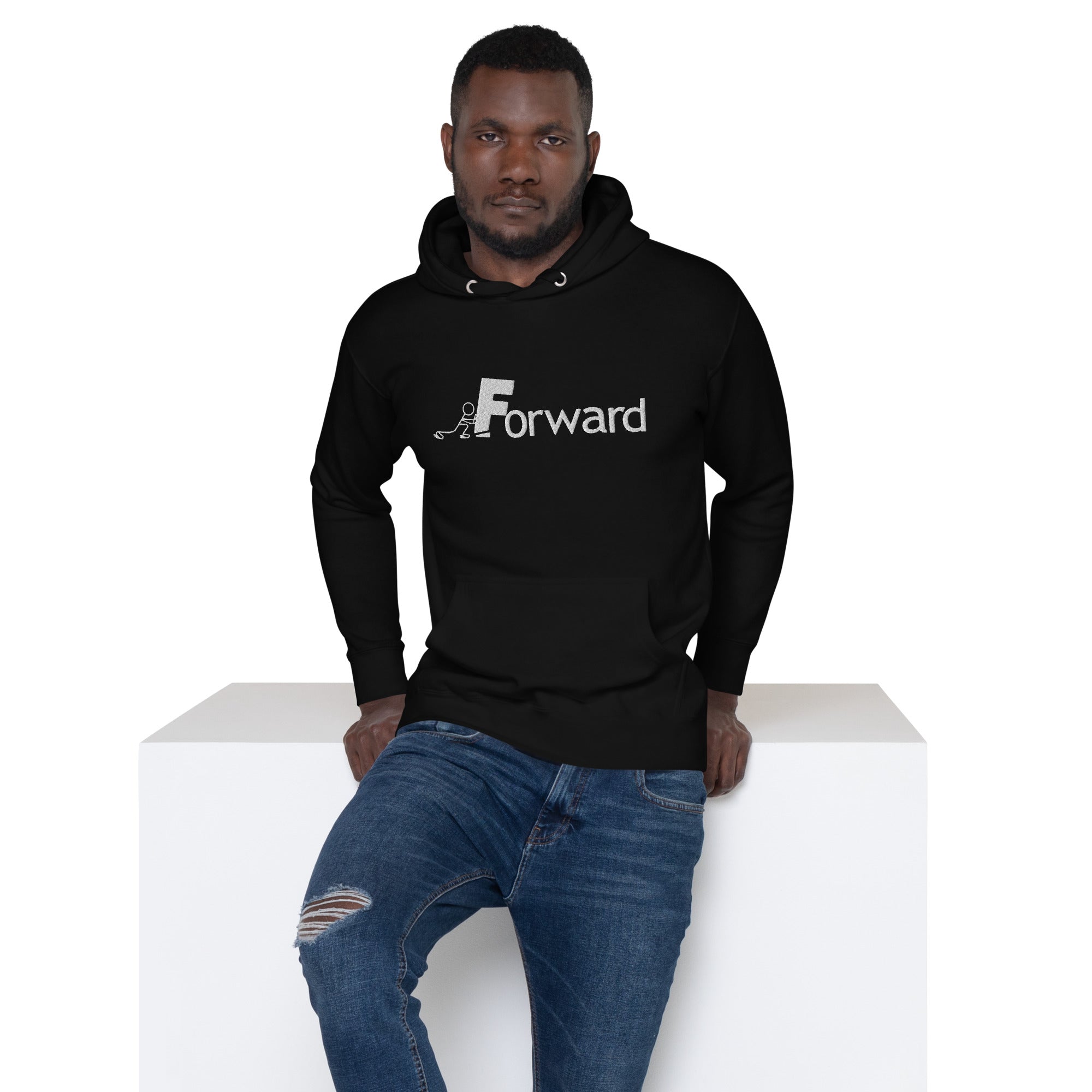 Embroidered Push Forward Logo Unisex Hoodie